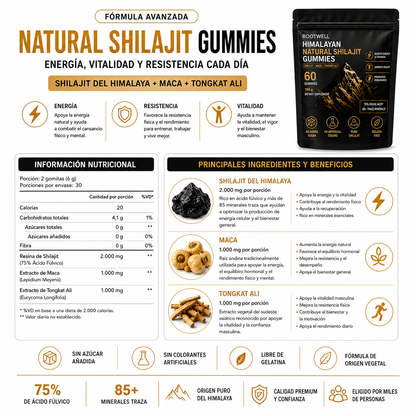 SHILAJIT 60 GUMMIES HIMALAYA CON MACA
