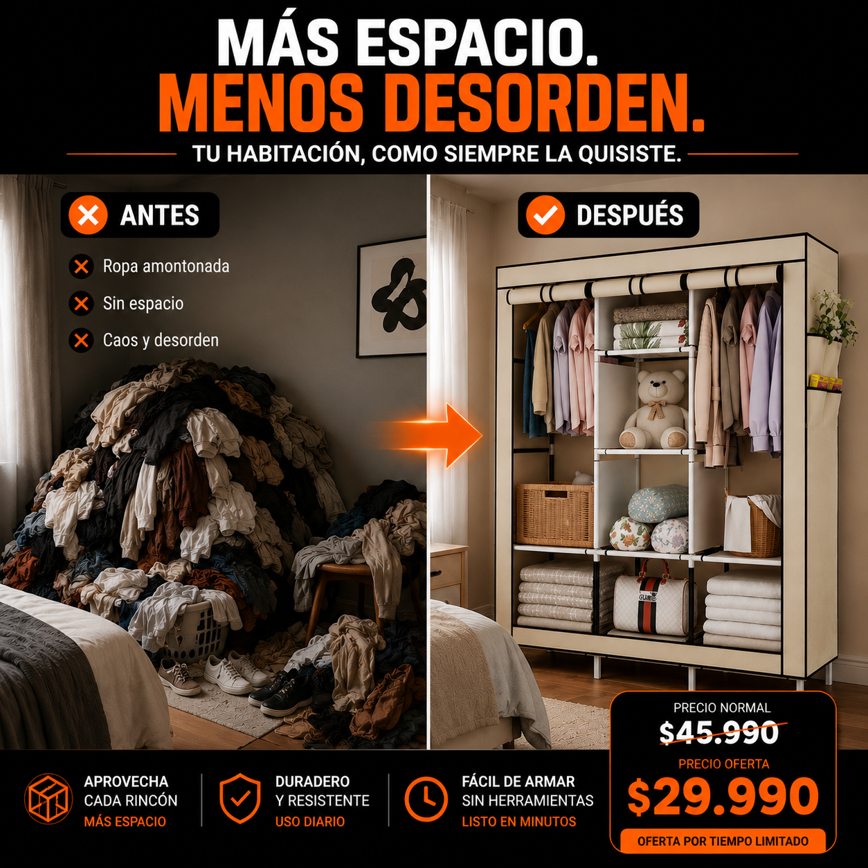 EASYCLOSET™ | EL ORDEN QUE TU HABITACIÓN NECESITABA